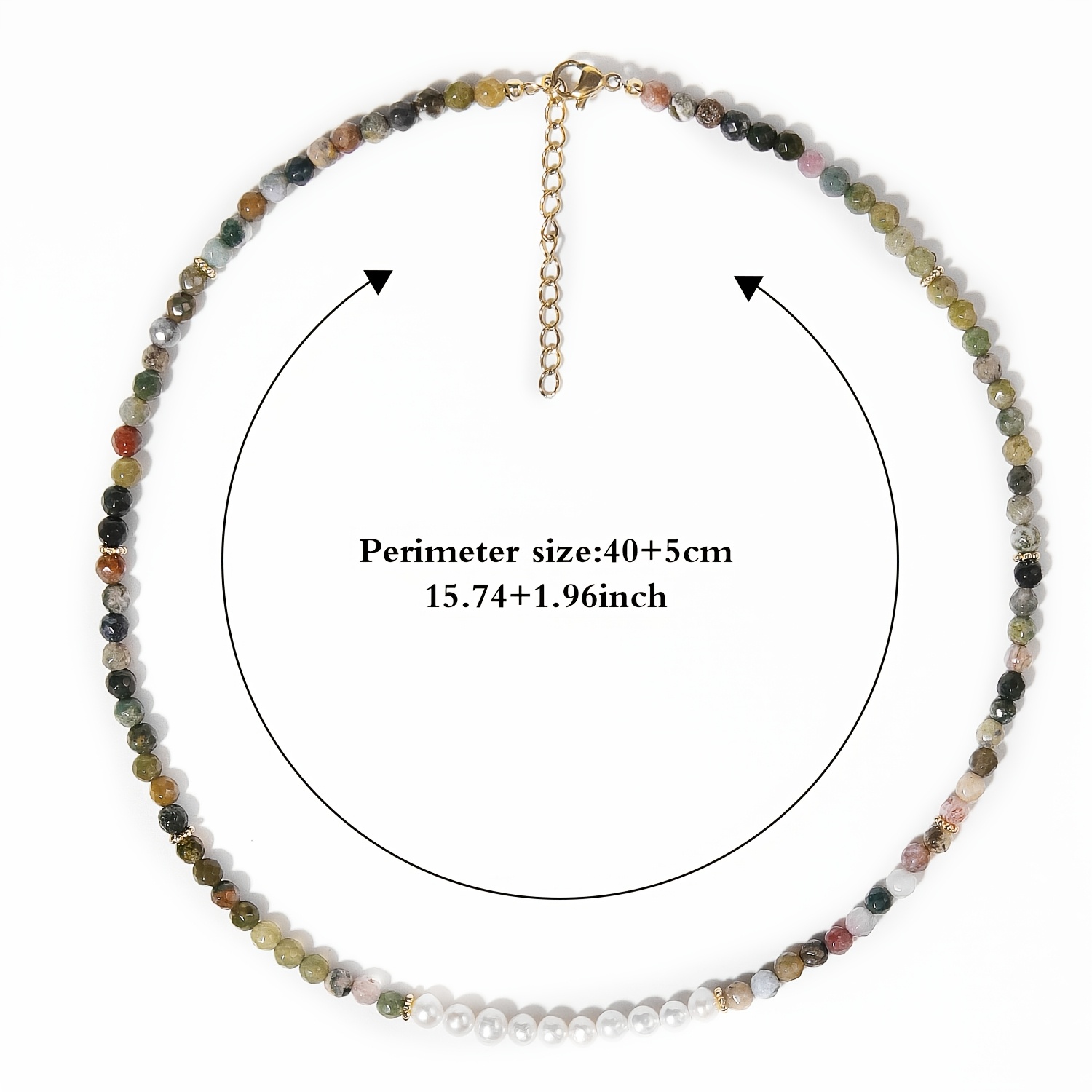 Women's Natural Stone Bohemian Faceted Choker Necklace
